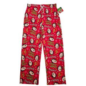 Elf Movie Santa's Coming Red Ultra Soft Holiday Men's Pajama Pants Size L NWT